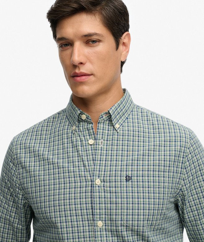 Miniatura: Camicia modello Oxford a quadri verde Superdry