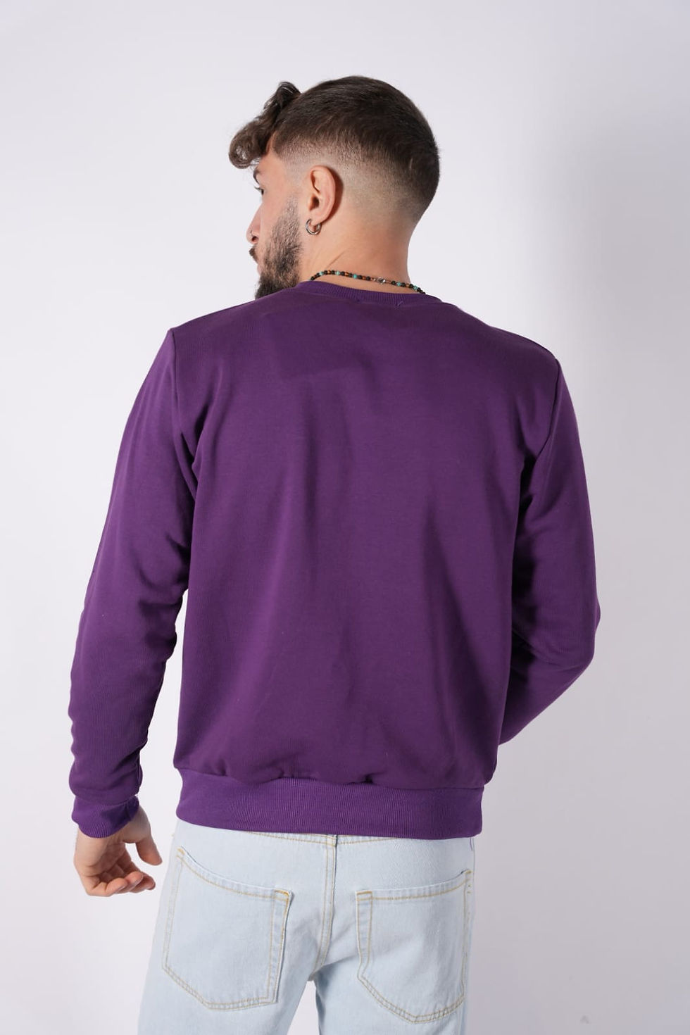 Thumbnail: Felpa girocollo garzata viola