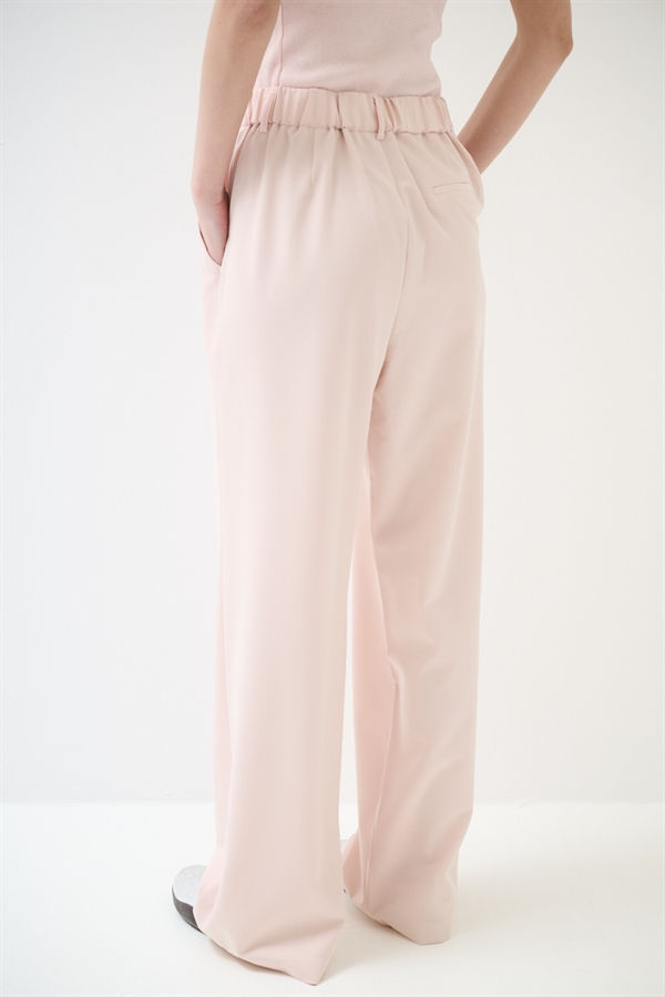 Miniatura: Pantalone a gamba larga cadì con elastico in vita rosa pallido