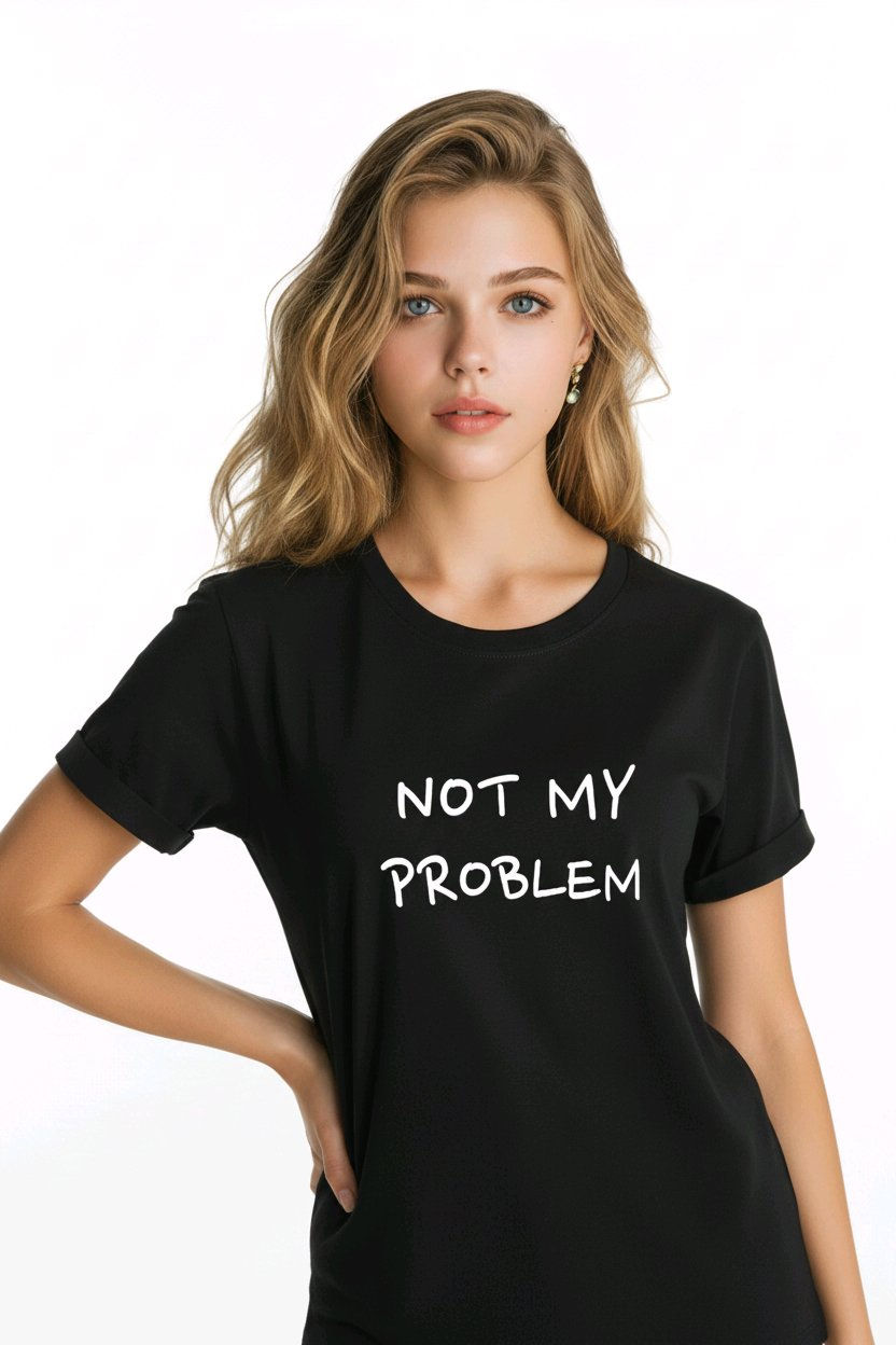 T-shirt con scritta NOT MY PROBLEM