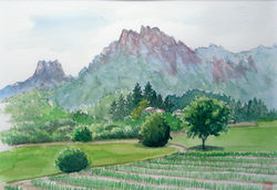 020_妙義山麓(群馬・安中市松井田)-2013／水彩F4