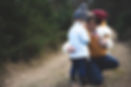 single mom with children in Wyoming on trail