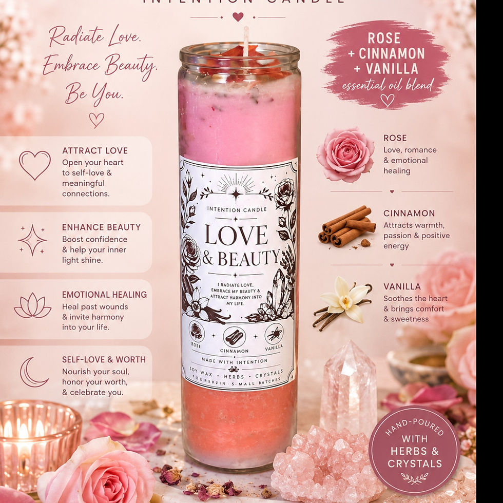 Thumbnail: Love & Beauty Intention Candle, additional product image 2 by JoyfulBliss Co.