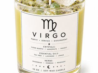 JoyfulBliss Virgo Zodiac Candle for Virgo season rituals