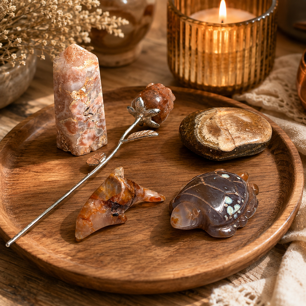 Thumbnail: Natural Agate Crystal Collection – 5 Pieces, additional product image 2 by JoyfulBliss Co.