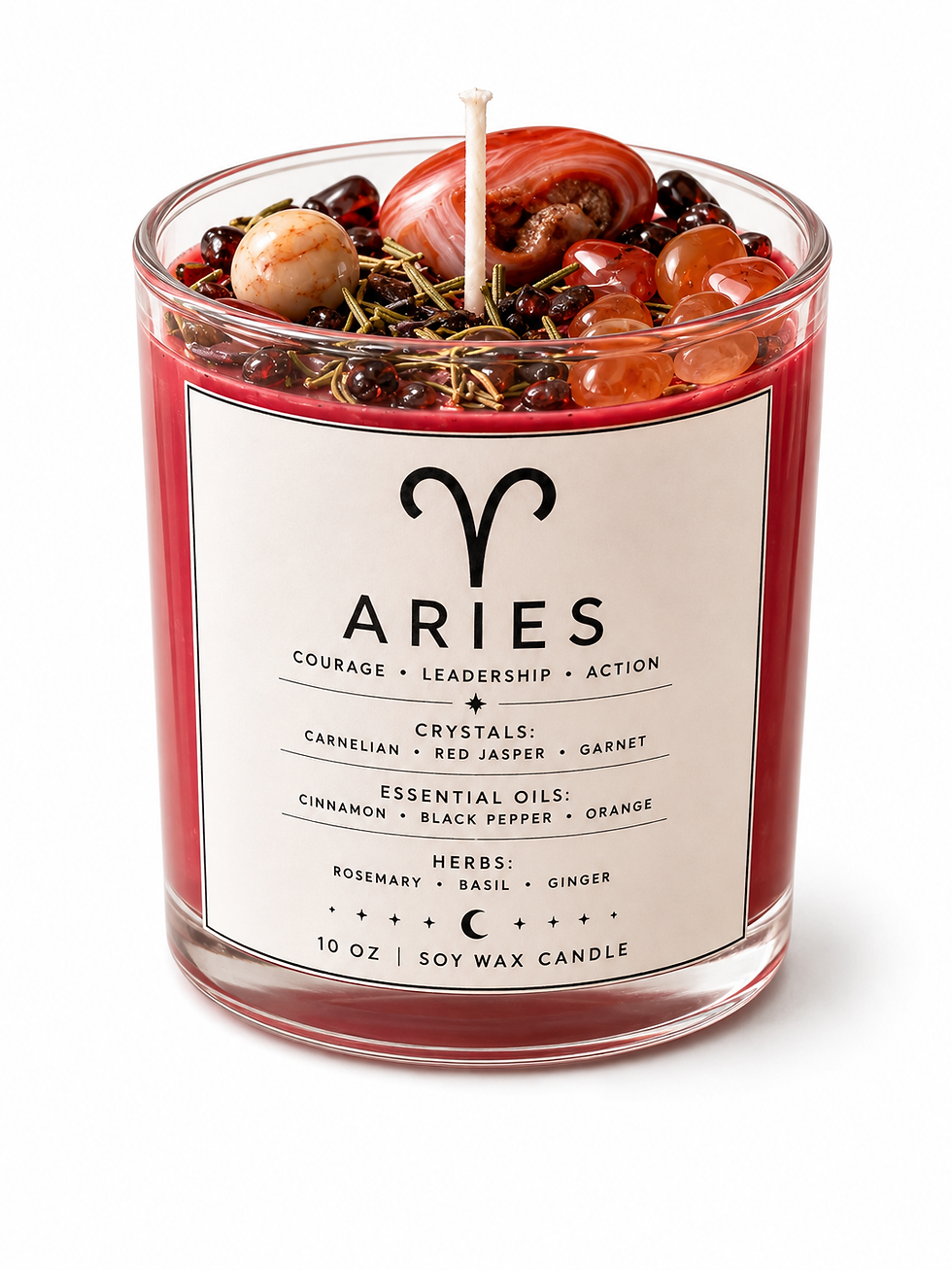 Thumbnail: Aries Zodiac Candle – 10oz, handcrafted product by JoyfulBliss Co.