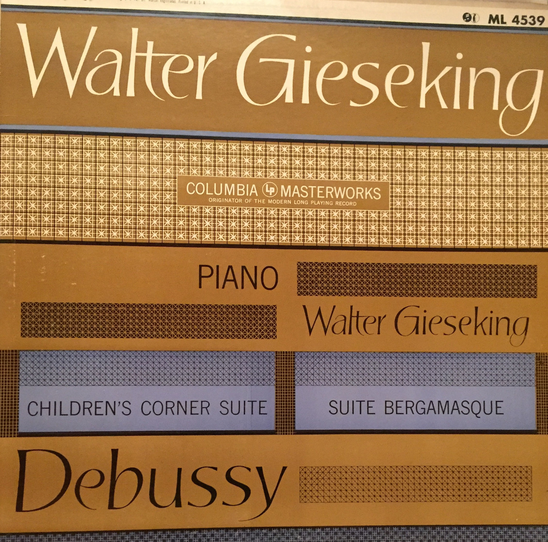 Debussy, Walter Gieseking ‎– Children's Corner / Suite Bergamasque