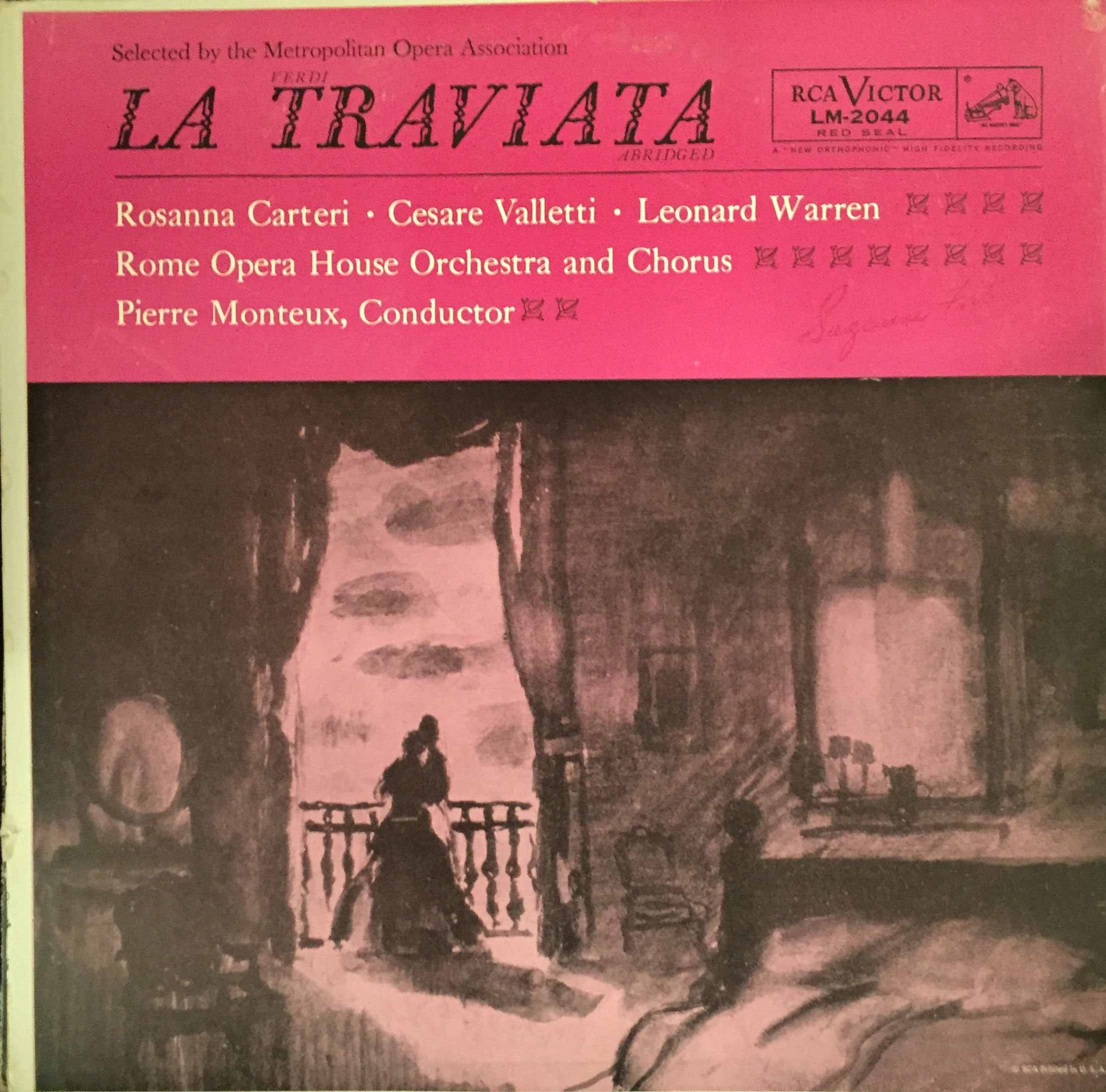 Verdi, Monteux, Carteri,  Valletti,  Warren, Rome Opera HO Chorus ‎– La Traviata