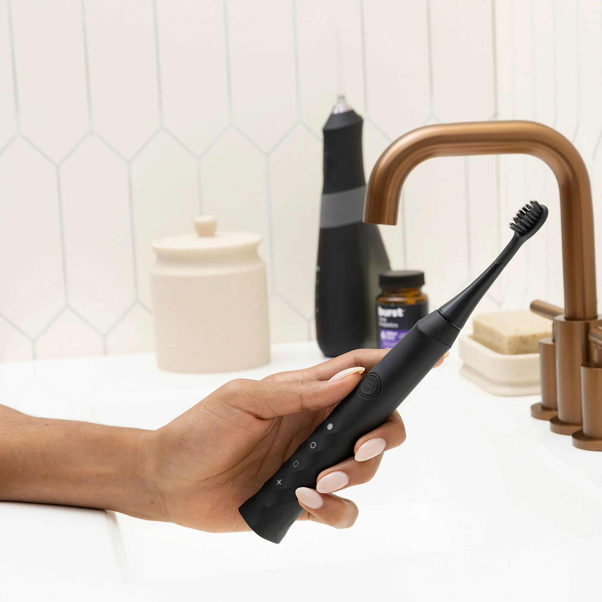 Burst Sonic Electric Toothbrush 3 Modes Soft Charcoal Bristles
