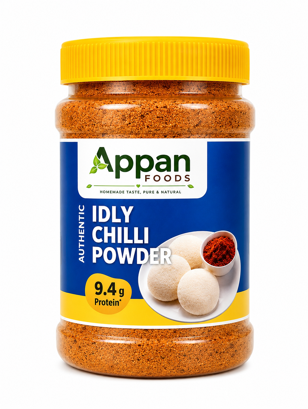 Appan Foods Idly Chilli Powder 200g made with roasted lentils, sesame seeds and traditional South Indian spices