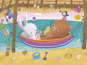 Rabbit Bear Hammock Baby Toucan Beach Ocean Sandcastle