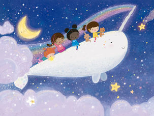 Narwhal, Magical, Moon, Night, Sky, Stars, Flying, Dream, Bedtime