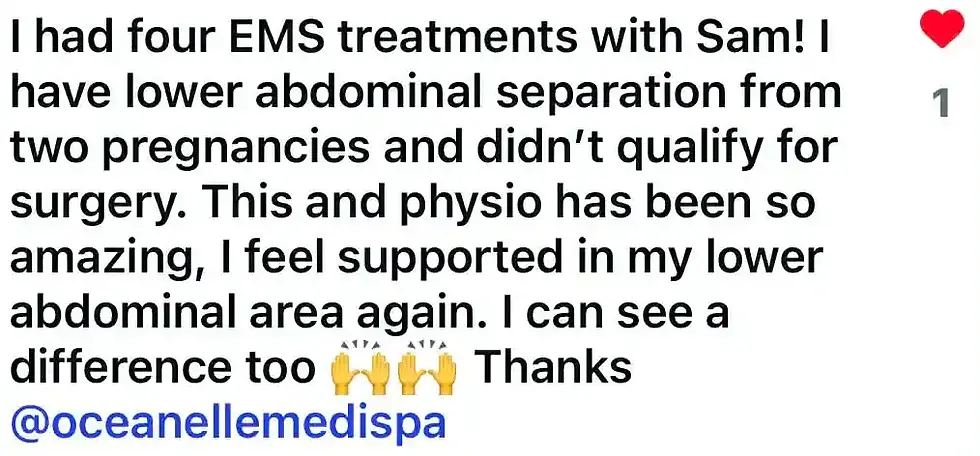 A review from a client who had EMS Body sculpting in wollongong