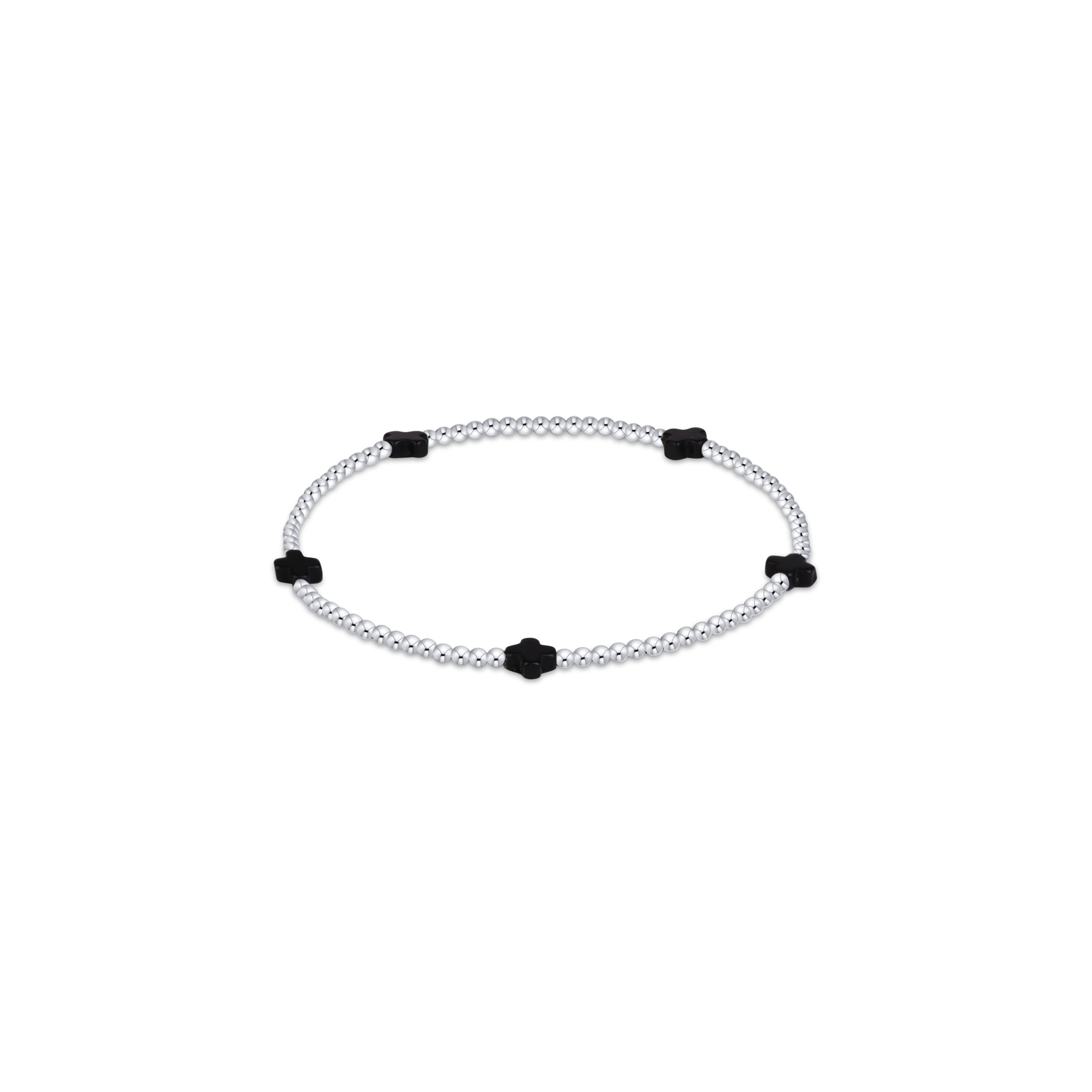 enewton - Signature Cross Small 2mm Sterling Bracelet - Onyx