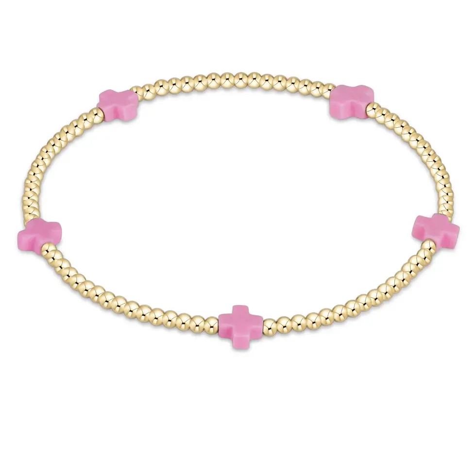 enewton-signature-cross-2mm-gold-bracelet-bright-pink