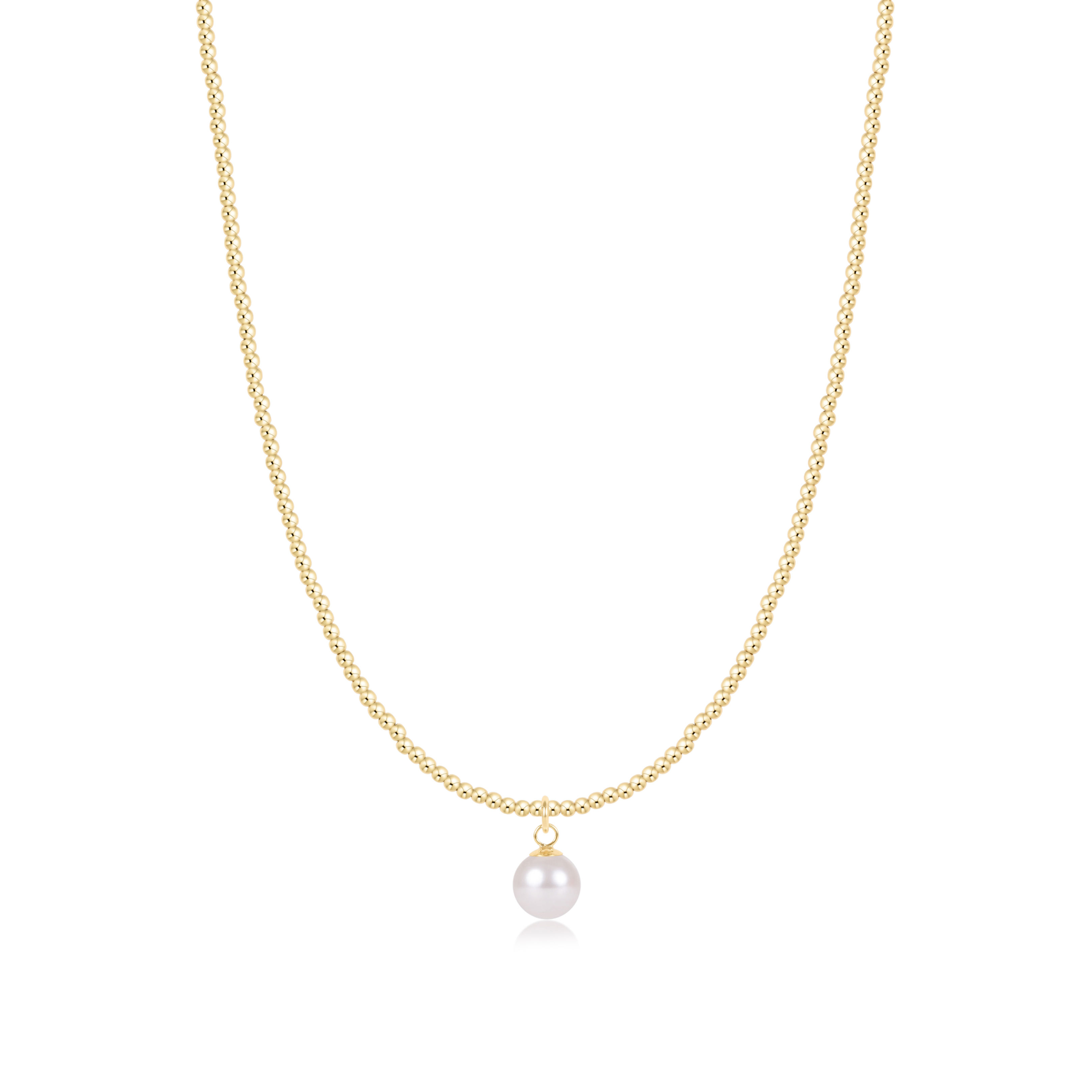 enewton - 15" Choker Beaded - Classic Gold 2mm - Classic Pearl 8mm Charm