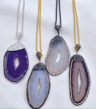 stone and cz necklaces