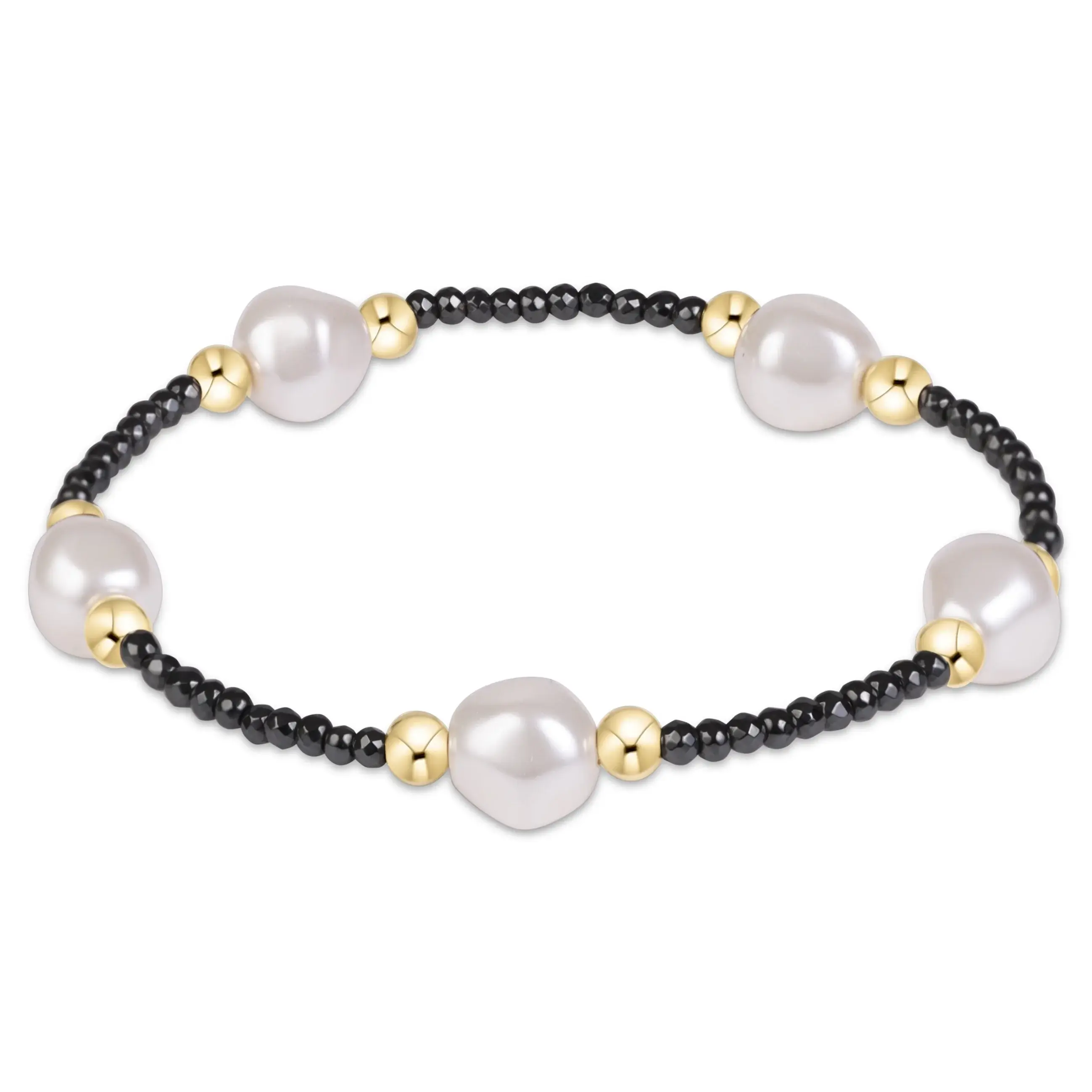 enewton - purpose admire pearl 8mm faceted hematite bracelet
