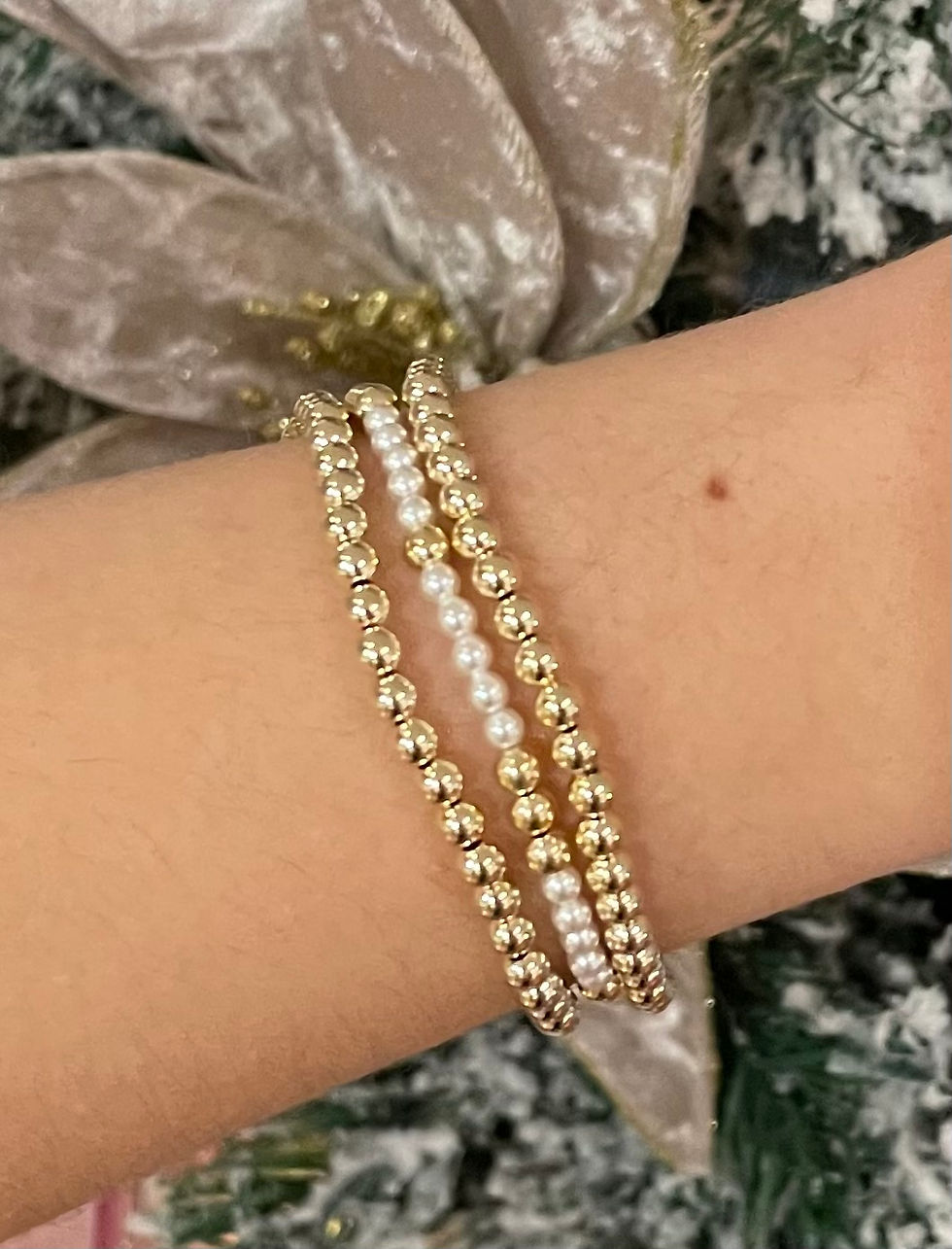 enewton gold filled pearl bracelet stack