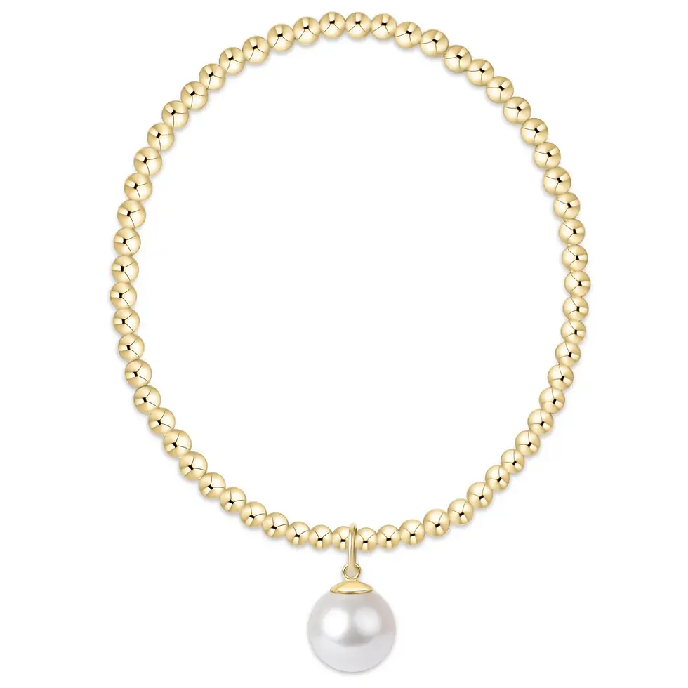 enewton - Classic Gold 3mm Bracelet - Classic Pearl 10mm Charm