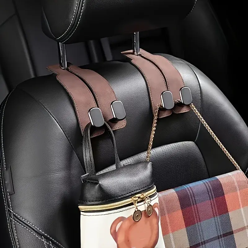 Miniatura: Gancho Premium para Encosto de Cabeça Automotivo em Couro Sintético
