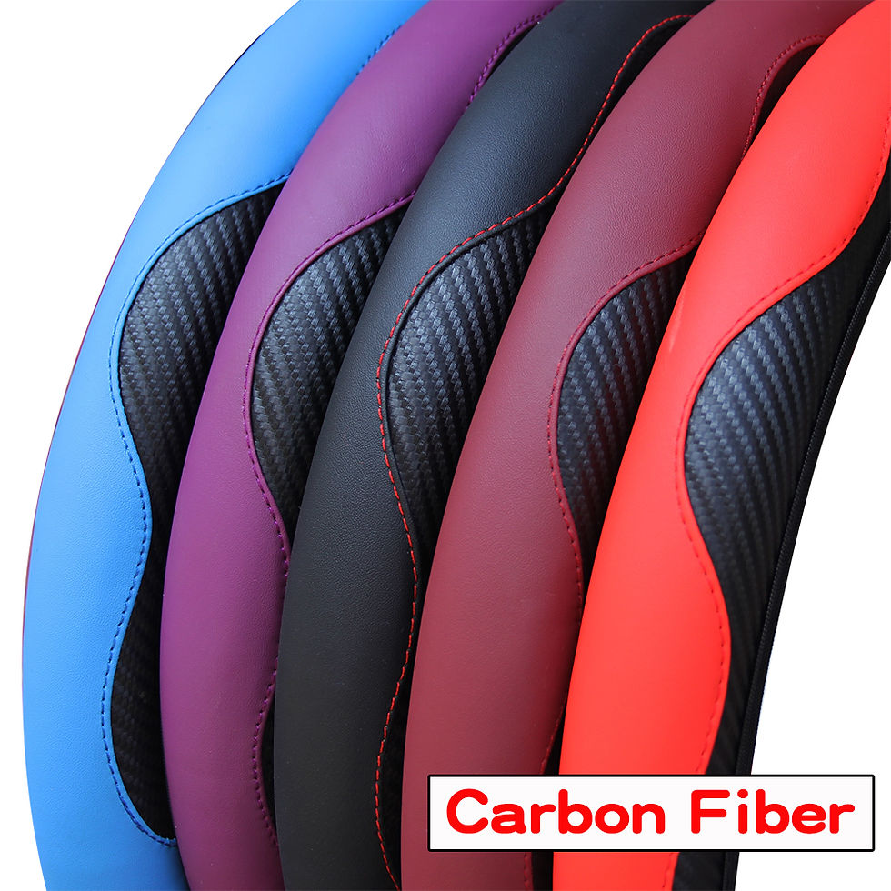 Miniatura: Capa Universal para Volante em Couro PU com Fibra de Carbono Antiderrapante