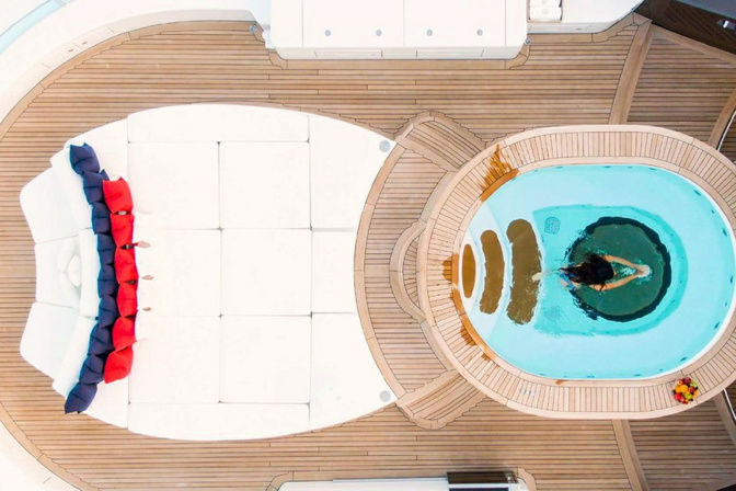 Gourmet seafood platter served onboard luxury yacht