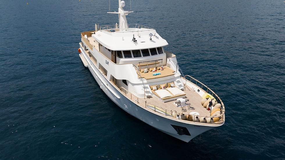 Luxury CHEOY LEE superyacht anchored off Saint-Tropez, offering elegant multi-day charters with full crew
