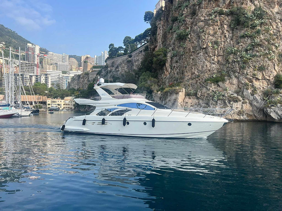 AZIMUT 50 FLY yacht charter on the CÃ´te dâ€™Azur with luxury comfort and style