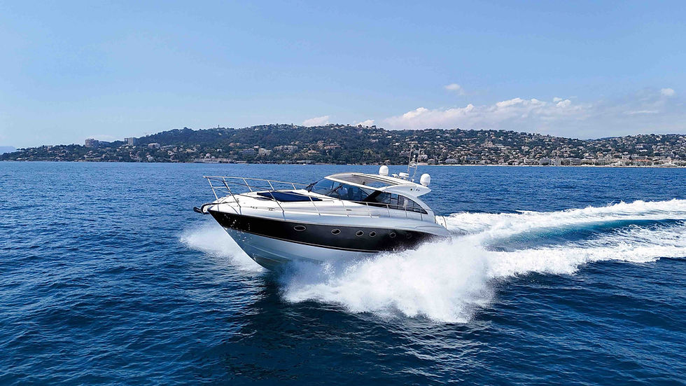 Princess V53 luxury sport cruiser for French Riviera charter, Mediterranean rental with Navélia Yacht Charter