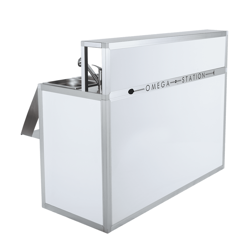 Miniatura: Black and white Panels, Cocktail bar for exhibitions, Glass Rinser, Cocktail Bar 120 cm, Cocktail mobile bar for weddings