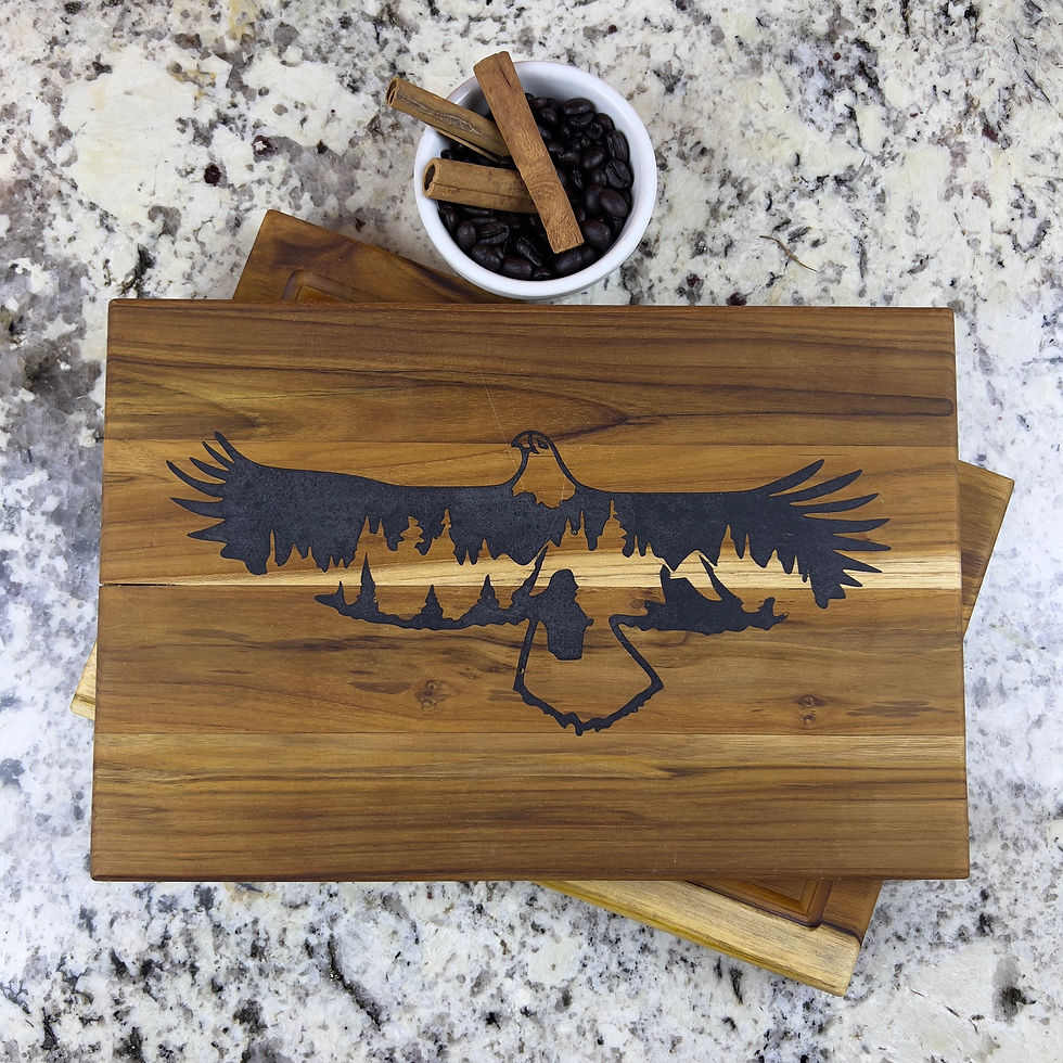 Eagle with Forest/Mountain Silhouette