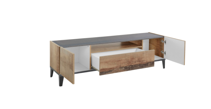 Miniaturbild: Lowboard Sunrise, Ahorn/ Schiefer Breite 160 cm