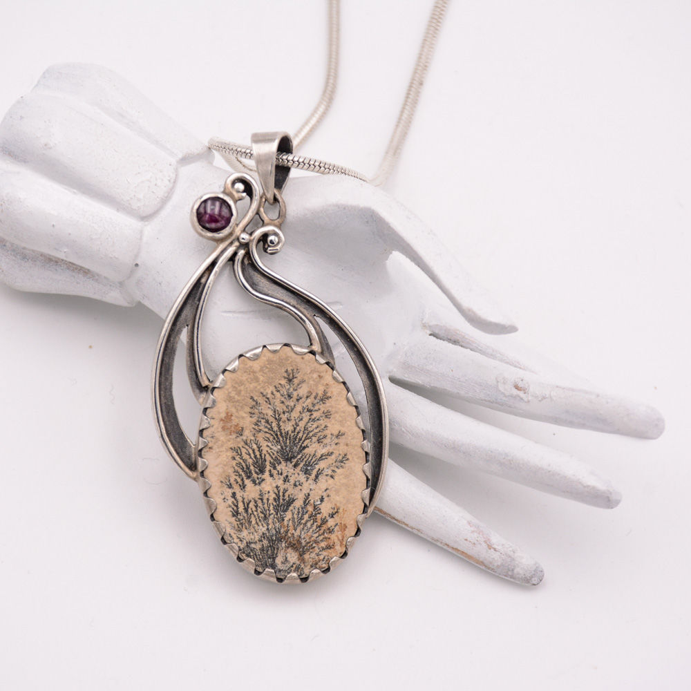 LEAF JASPER SILVER PENDANT