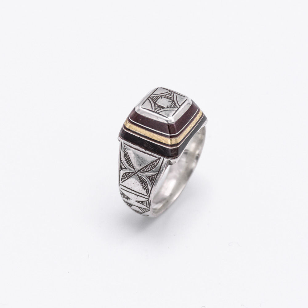 TOUAREG SILVER AND EBONY RING