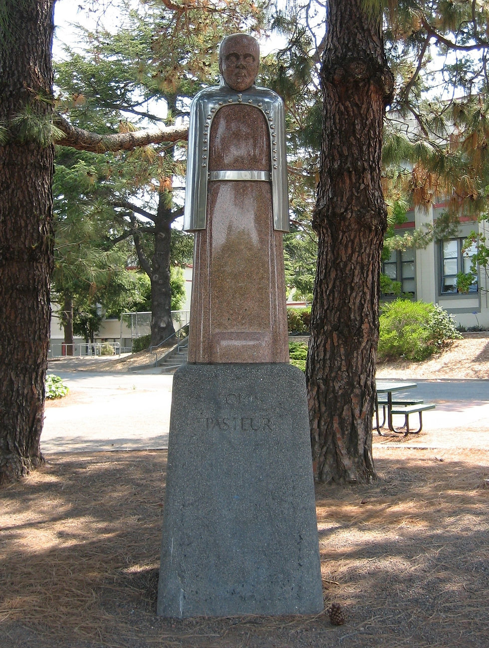 Louis Pasteur statue at San Rafael High School.