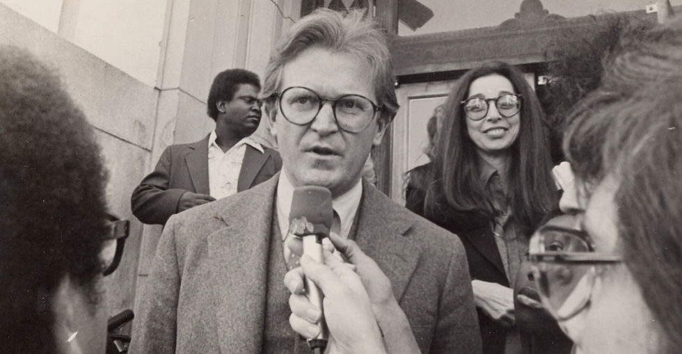 Michael Kennedy with wife Eleanora outside courthouse.