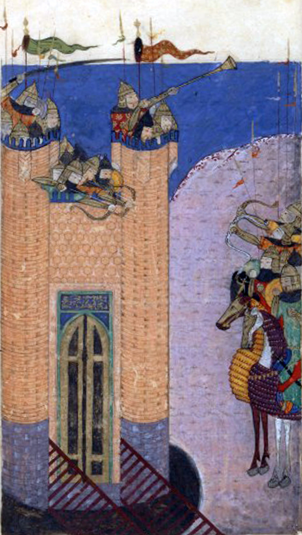 Illustration of the siege of Alamut by the Mongols