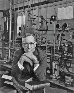 Chemist Roger Adams in the lab