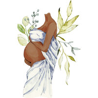 Illustration grossesse dessin fleurs femme enceinte silhouette