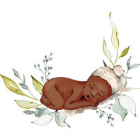 Bébé fleurs dessin illustration nouveau-né naissance