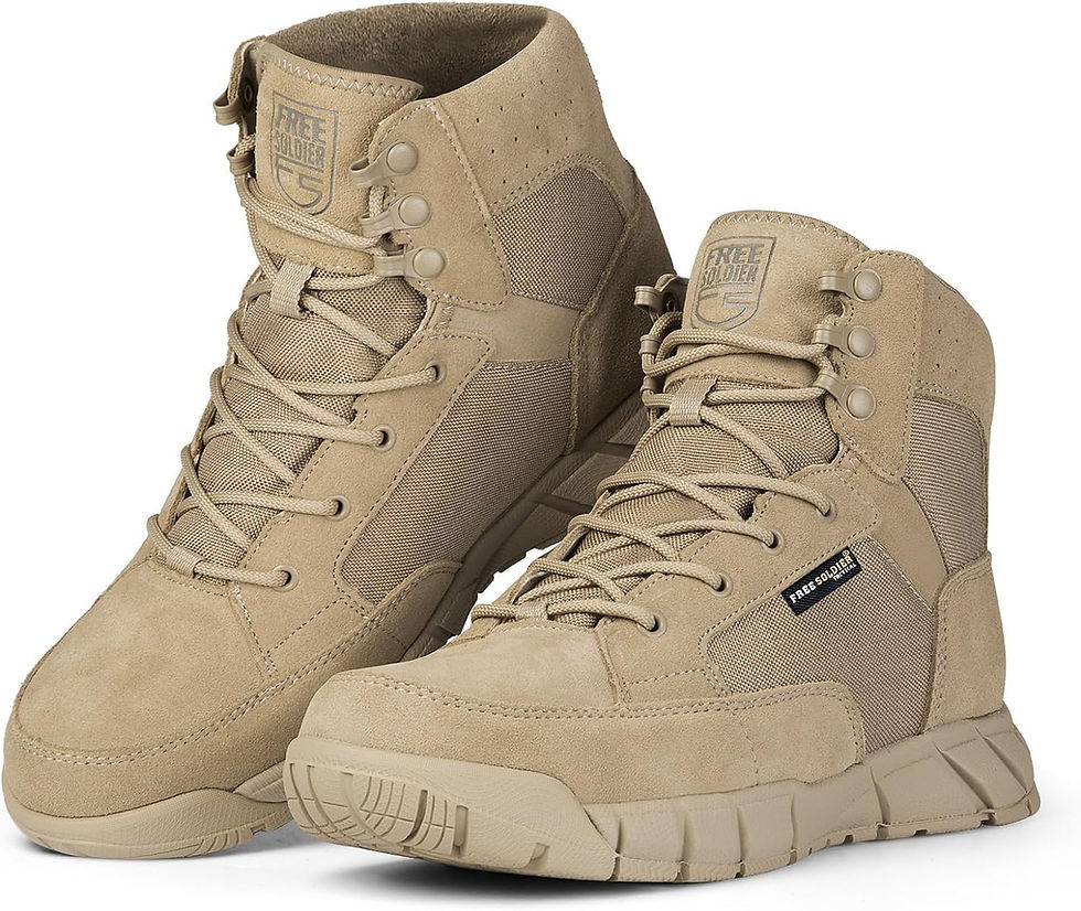 Thumbnail: FREE SOLDIER Hiking Work Boots Men's Tactical Boots 6 Inches Lightweight Milita