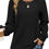 Thumbnail: Saloogoe Sweatshirts for Women Crewneck Cable Knit Sleeve Sweaters Lightweight 