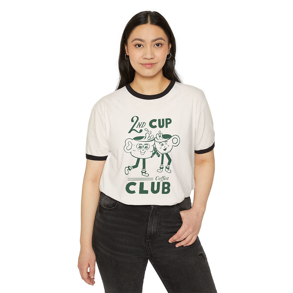 Thumbnail: 2nd Cup Coffee Club - Retro Ringer Tee Green