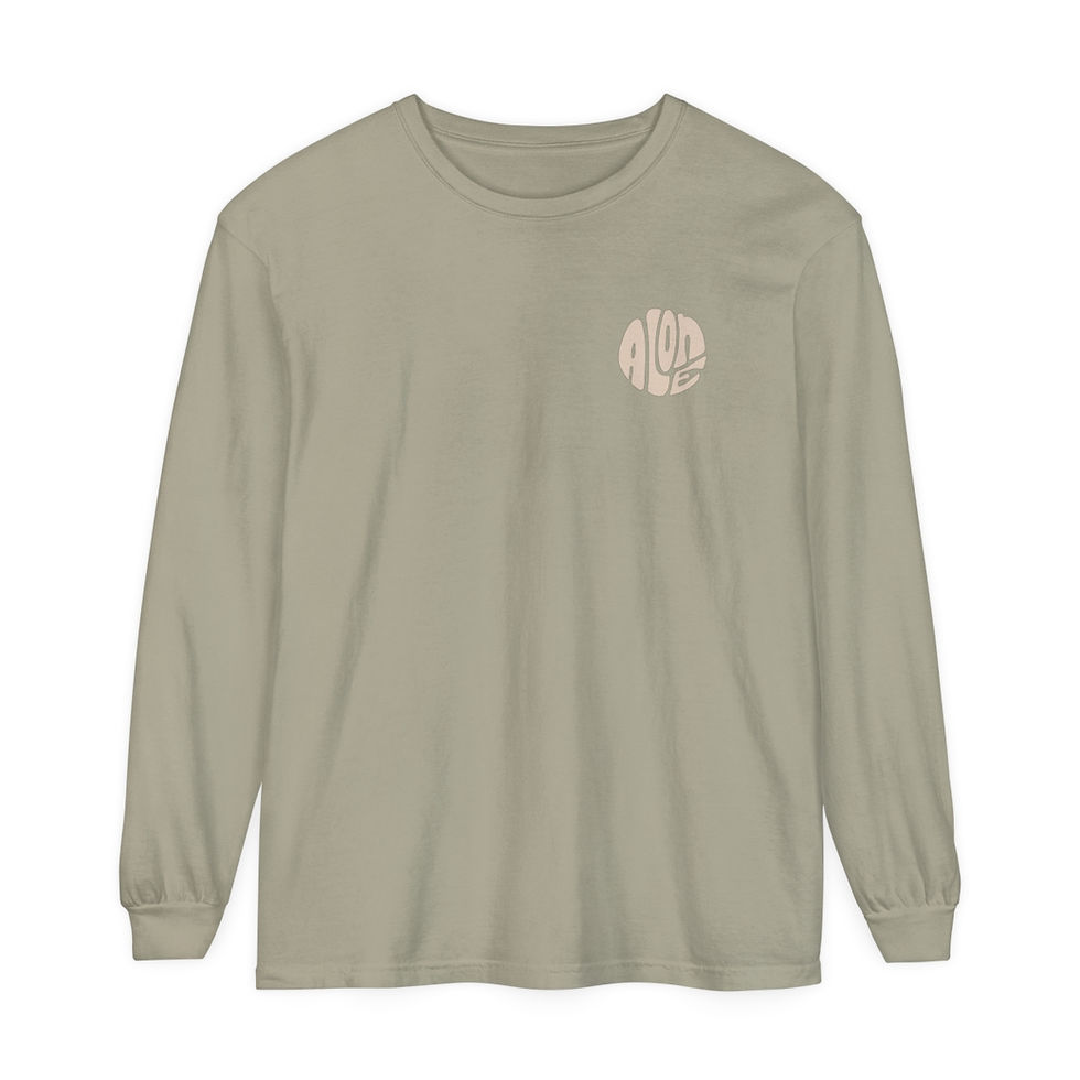 Thumbnail: Alone - Front & Back | Garment-dyed Long Sleeve T-Shirt | Comfort Colors