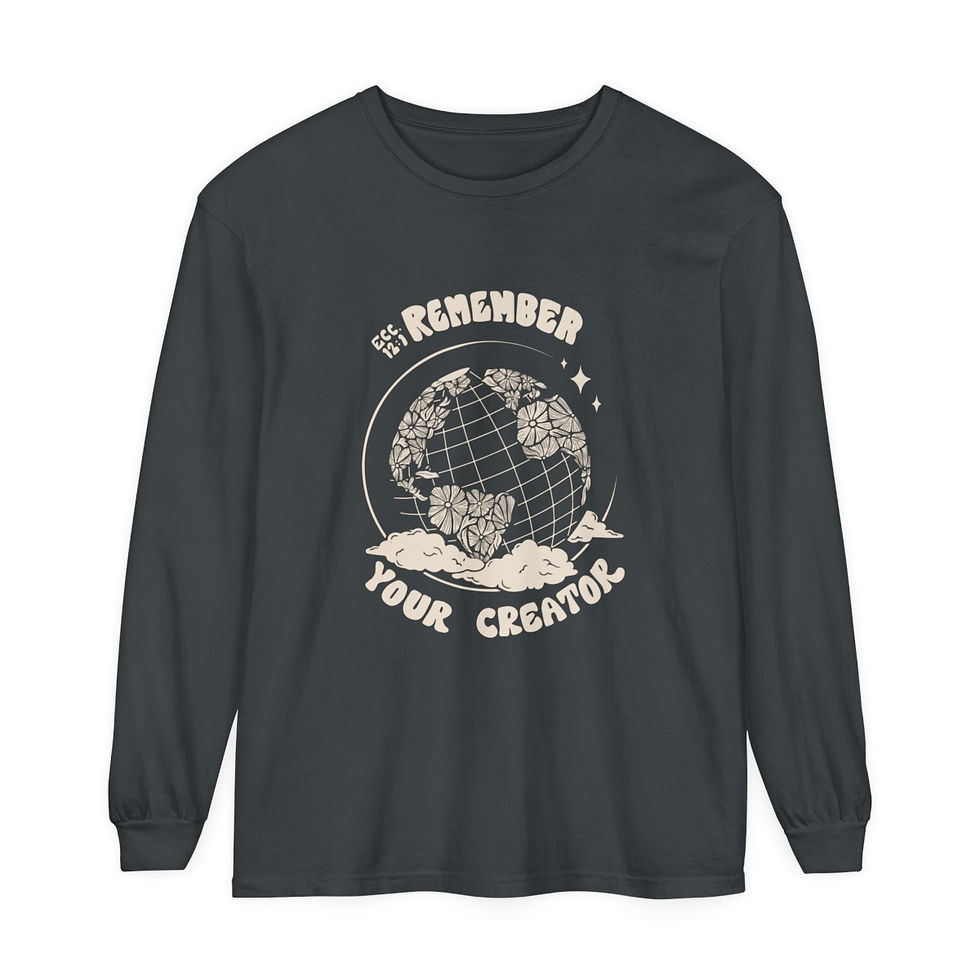 Thumbnail: Remember Your Creator Garment-dyed Long Sleeve T-Shirt | Comfort Colors
