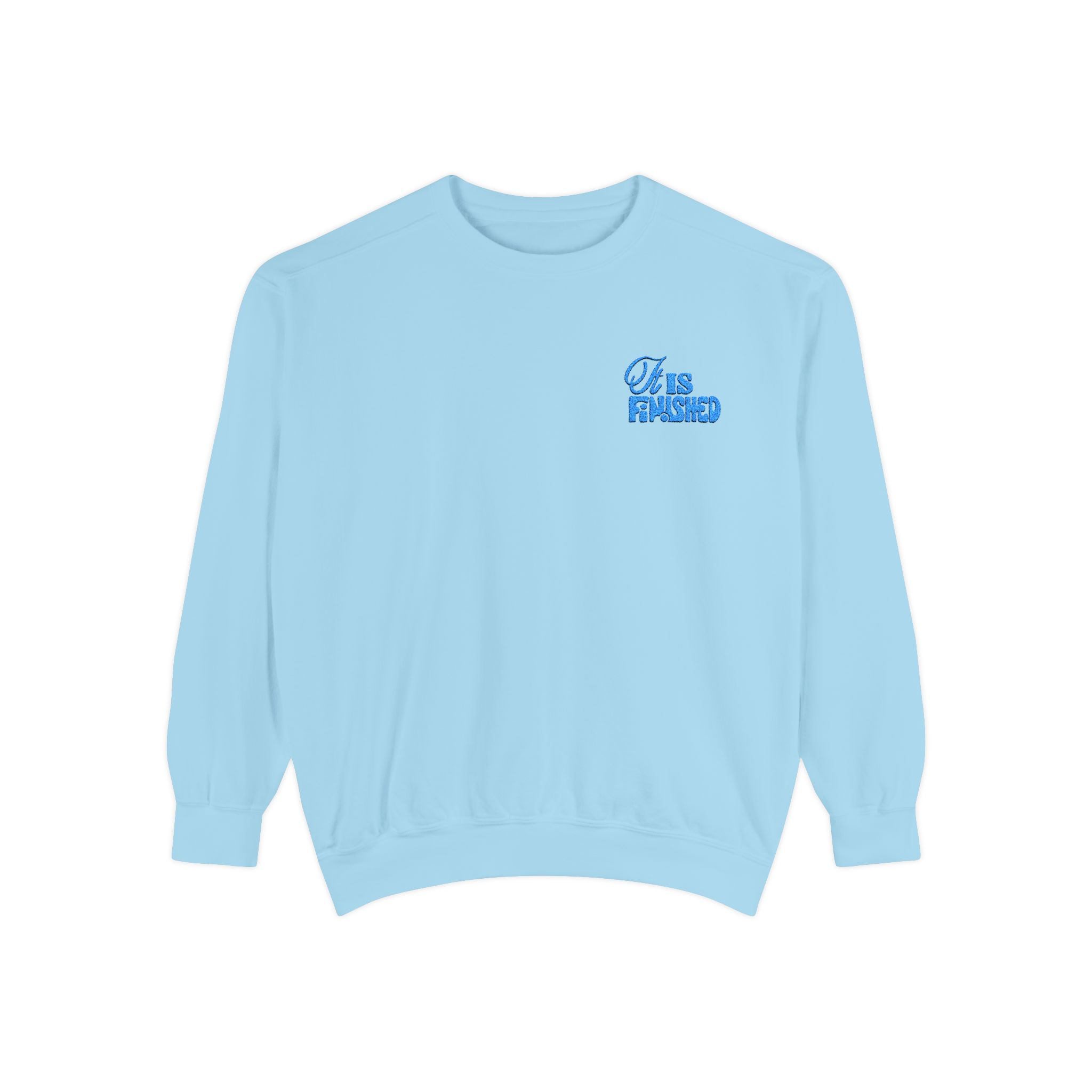 Blue Resurrection Sweatshirt - "It is Finished" | Comfort Colors Crewneck