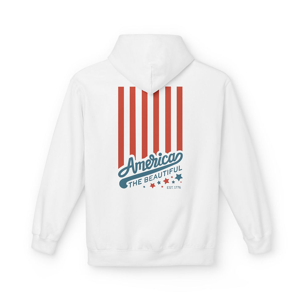 Thumbnail: America The Beautiful Hoodie — Retro Flag Patriotic Fleece