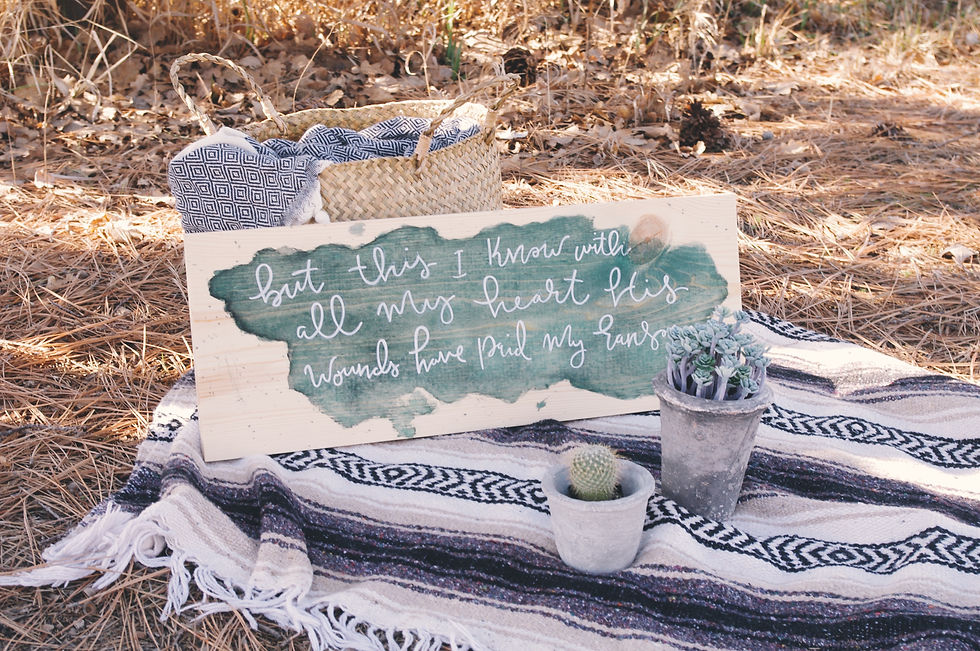 Thumbnail: "How Deep the Father's Love" Wood Watercolor Sign