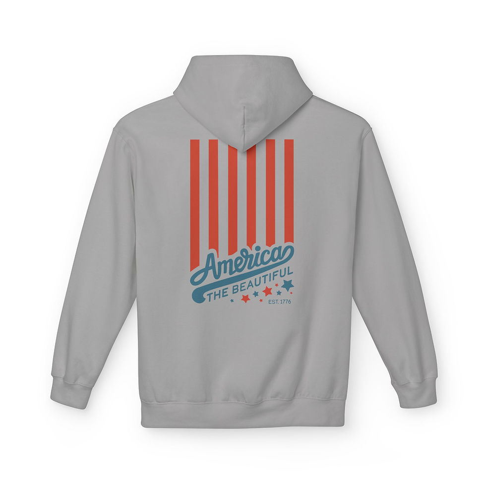 Thumbnail: America The Beautiful Hoodie — Retro Flag Patriotic Fleece
